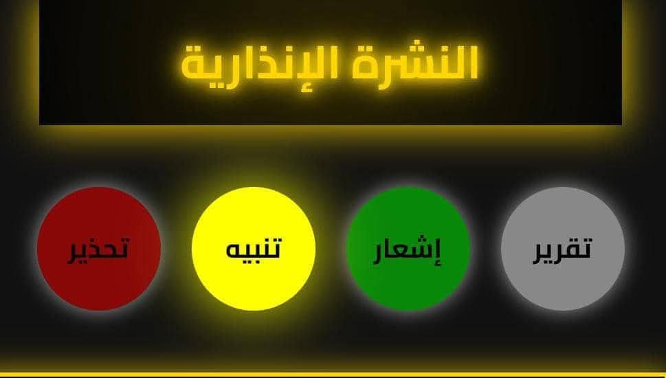 الإنذار المبكر بحضرموت يصدر تنبيه رقم (2) حول مستجدات الحالة الجوية
