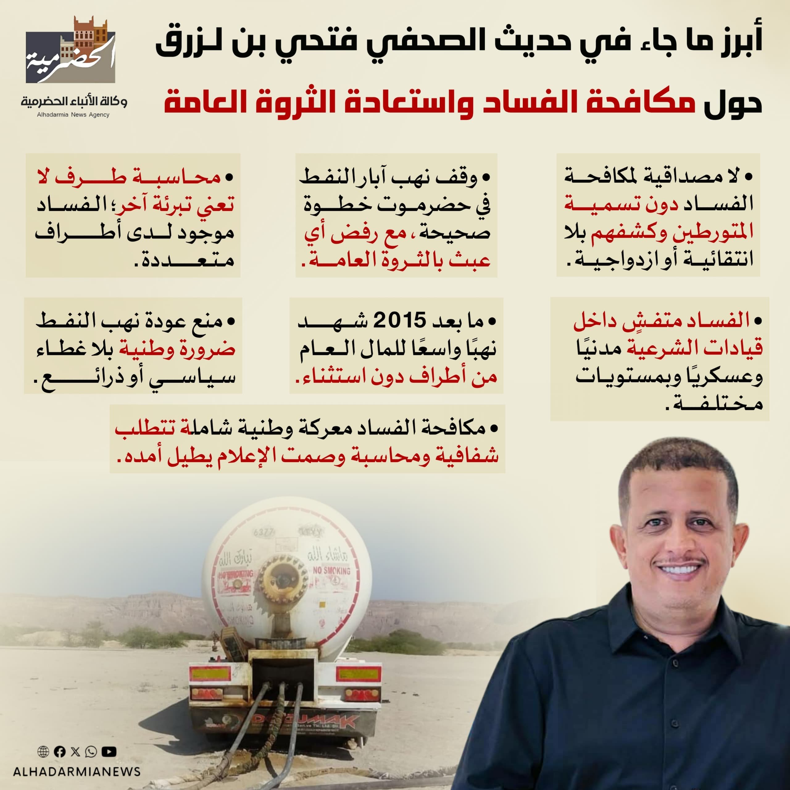 فتحي بن لزرق: لا قداسة لأي طرف.. نهب الثروة جريمة أينما كان مرتكبوها
